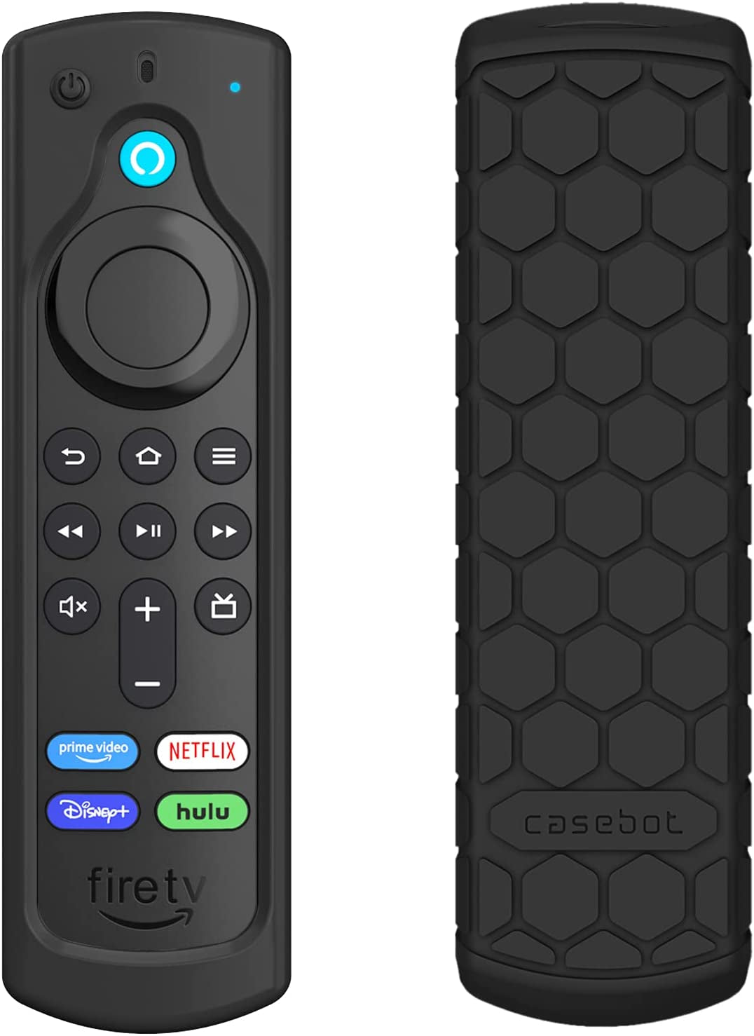 Remote Case for Fire TV Stick HD/4K/4K Max (1St Gen)/Fire TV Stick (3Rd Gen)/Lite - Anti-Slip Shockproof Silicone Cover for Alexa Voice Remote (2Nd & 3Rd Generation), Black