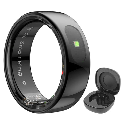 Smart Ring R08 Health and Sleep Monitor 5ATM Waterproof Sports Fitness Tracker with Charging Case for Xiaomi Samsung Phone