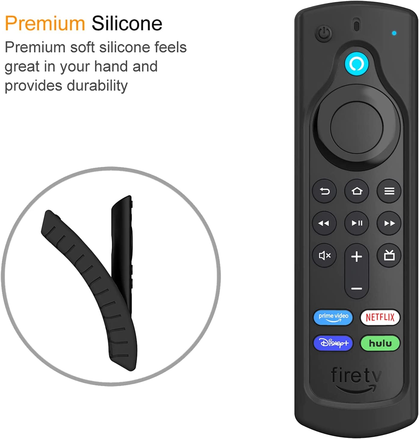 Remote Case for Fire TV Stick HD/4K/4K Max (1St Gen)/Fire TV Stick (3Rd Gen)/Lite - Anti-Slip Shockproof Silicone Cover for Alexa Voice Remote (2Nd & 3Rd Generation), Black