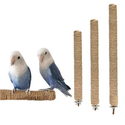 Parrot Pet Standing Stick Wood Hanging Stand Rack Toy Sticksstand Branch Perches for Bird Cage Bar Paw Grinding Clean Toys