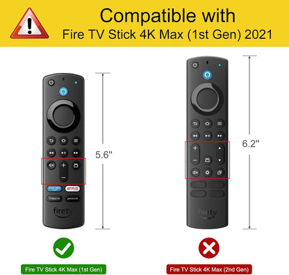 Remote Case for Fire TV Stick HD/4K/4K Max (1St Gen)/Fire TV Stick (3Rd Gen)/Lite - Anti-Slip Shockproof Silicone Cover for Alexa Voice Remote (2Nd & 3Rd Generation), Black