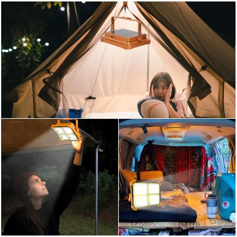 20000Mah Portable Solar Lantern LED Tent Light Rechargeable Lantern Emergency Night Market Light Outdoor Camping Bulb Lamp
