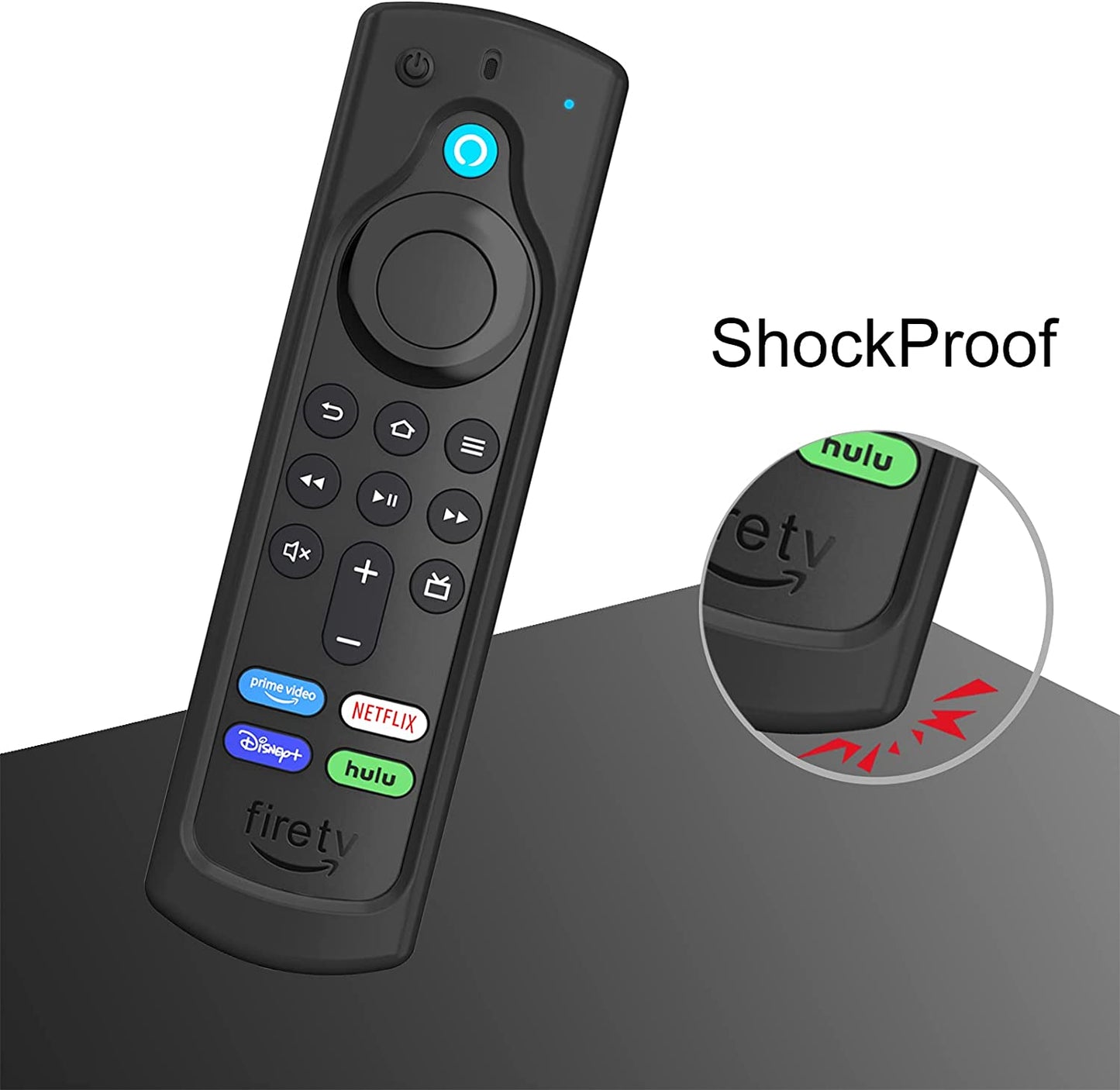 Remote Case for Fire TV Stick HD/4K/4K Max (1St Gen)/Fire TV Stick (3Rd Gen)/Lite - Anti-Slip Shockproof Silicone Cover for Alexa Voice Remote (2Nd & 3Rd Generation), Black