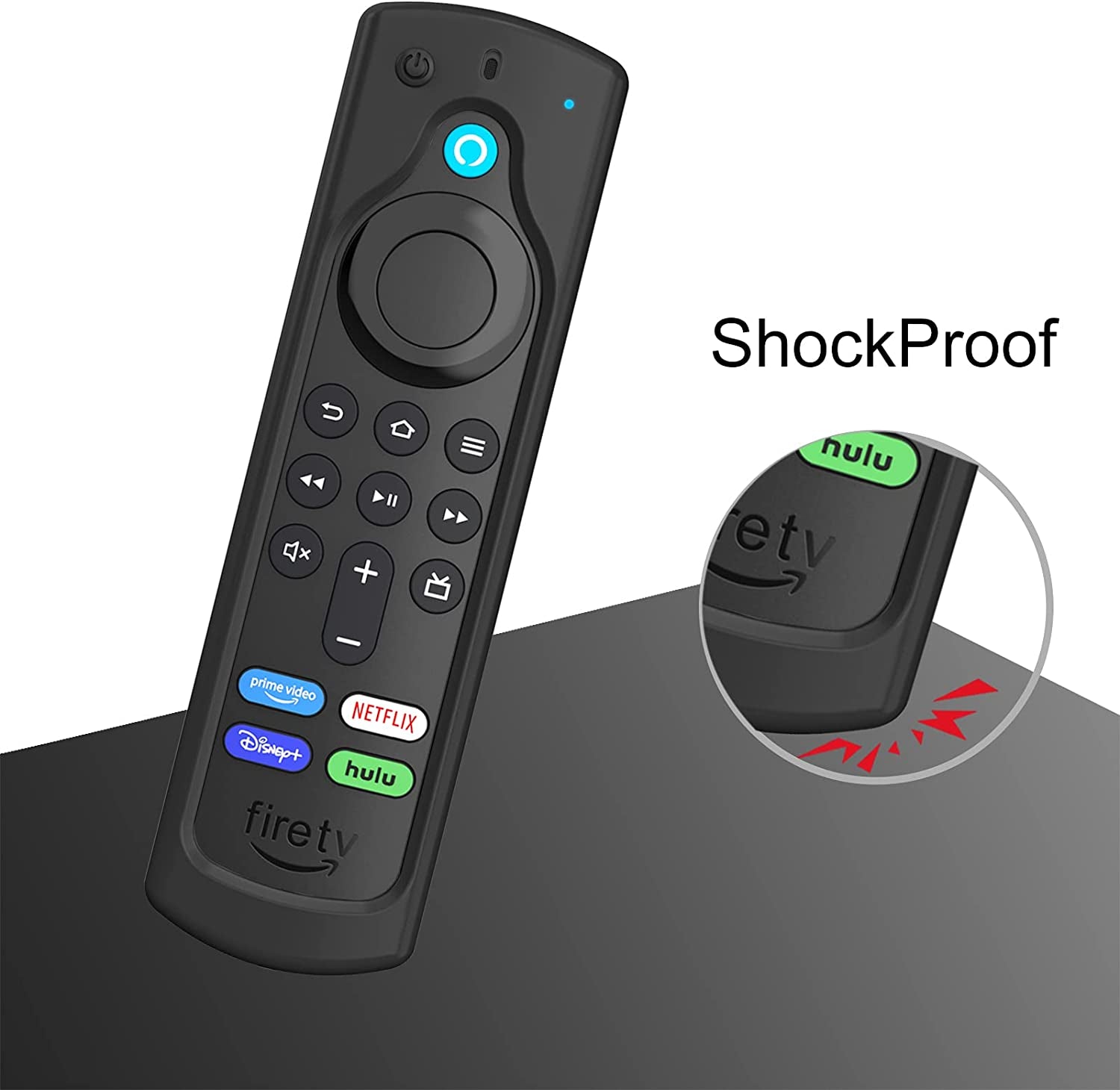 Remote Case for Fire TV Stick HD/4K/4K Max (1St Gen)/Fire TV Stick (3Rd Gen)/Lite - Anti-Slip Shockproof Silicone Cover for Alexa Voice Remote (2Nd & 3Rd Generation), Black